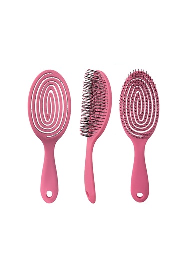 Claris Pro 3 Boyutlu Profesyonel Saç Fırçası Oval Pembe