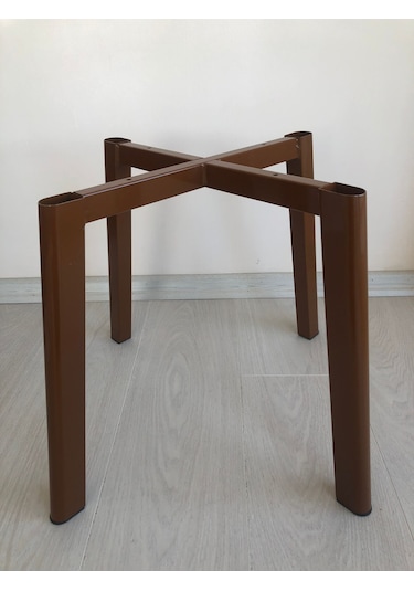 Metal, 40 Cm Kahve Rengi Statik Boyalı D Sandalye Ayağı 2 Adet