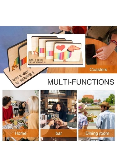 Dachshund Severler İçin 4'lü Bardak Altlığı Seti - Ulzyvf Option 2 Emphasis On The Set : Ulzyvf 4'lü Bardak Altlığı Seti - Dachshund Temalı, Şık Tasarım Option 3 Short & Sweet : Ulzyvf 4'lü Dachshund Bardak Altlığı Seti - Ev Aksesuarı Diğer