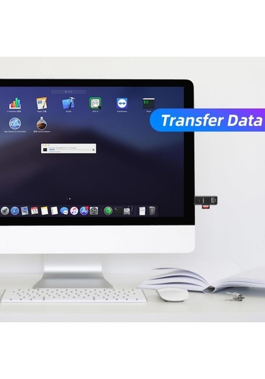 Siyah Fonken 2.0 Kart Okuyucu 2 In 1 Kart Okuyucu Pc İçin Mikro Sd Tf Kart Bellek Okuyucu Çoklu Kart Yazar Adaptörü Flash Sürücü