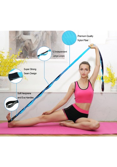 Kosona Güçlendirme, Esneklik Ve Kas Rafası İçin Yoga Egzersiz Seti: 10 Döngülü Esnek Kemer, 2 Masaj Topu Ve Kapı Kancası