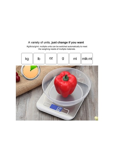 Primepickings Paslanmaz Çelik 10kg/1g Fırın Elektronik Terazisi, Küçük Mutfak Terazisi Diğer