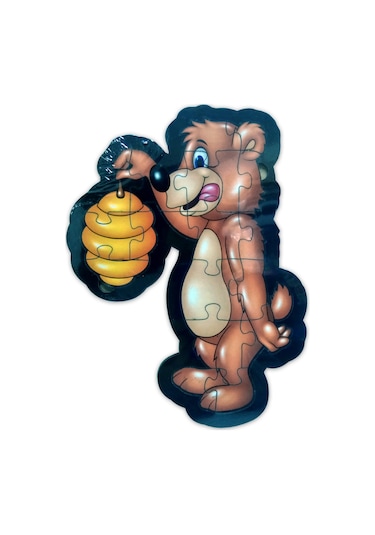 Ayı Şekilli Ahşap Puzzle Yapboz Yeni Ürün