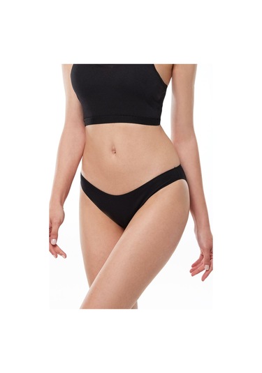 Malabadi 183 2'li Paket Kadın Modal Düşük Bel Iz Yapmayan Slip & Külot Siyah
