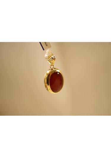 Yenigün Kuyumculuk 14 Ayar Altın Kadın Oval Akik Taşlı Kolye Ucu 2322