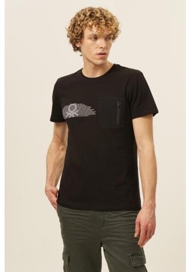 Benetton T-shırt Kırık Beyaz KIRIK BEYAZ