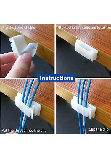 Koodmax 50 Adet Fc-30 Kablo Kelepçesi Klipsi Sabitleme Kablo Tutucu - Beyaz