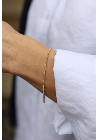 Yenigün Kuyumculuk 14 Ayar Altın Mini Dorika Dizisi Bileklik Blk10186 Sarı Altın