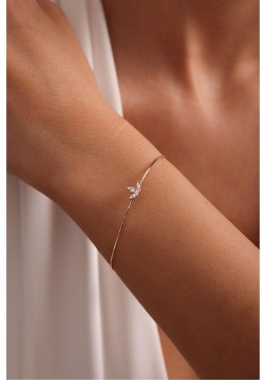 Gianfranco Taşlı Lotus Bilezik Altın Sarı Altın