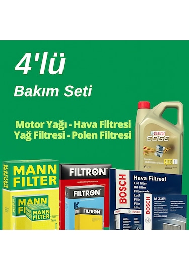 Filtron Kia Pro Ceed 1.6 Crdi Castrol Edge 4 Lt Filtre Bakım Seti 2008-2013 3kp 4 Lü