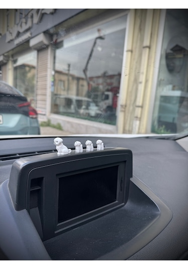 4 Parça Sevimli Köpek Ailesi Dikiz Aynası Süsü - Dekoratif Obje Torpido Süsü Oto Aksesuar