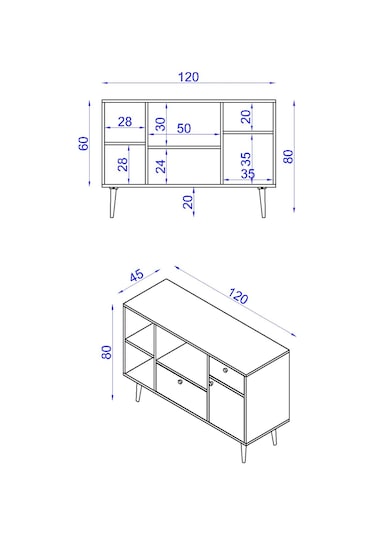Floradesign Fresh120 Kahve Köşesi / Çok Amaçlı Dolap / Airfryer Dolabı / Mutfak Organizeri Meşe+beyaz
