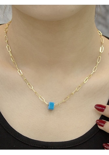 14 Ayar Altın Büyük Ataş Zincir Kolye Sarı