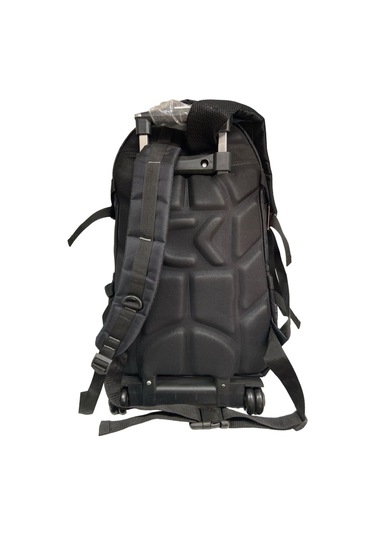 Siyah Ortopedik Unisex Çekçekli Tekerlekli Sırt Yolcu Dağcı Kamp Çantası 50 Litre 20inç Siyah