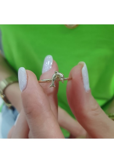 14 Ayar Altın Yunus Balığı Yüzük