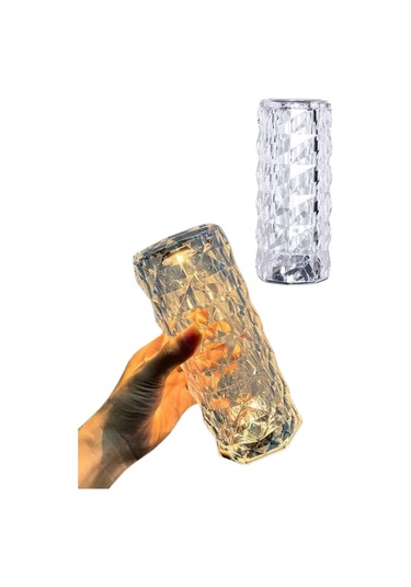 Kristal Lamba Masa Lambası Şarjlı Masa Lambası Dokunmatik Sensör Usb Şarjlı Çok Renkli