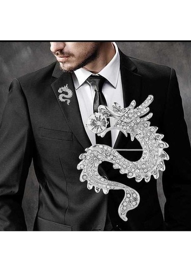 Dancemonkey Jzcat Erkek Moda Takım Elbise Püskül Metal Korsaj Yaka Pin-xz43 Gümüş