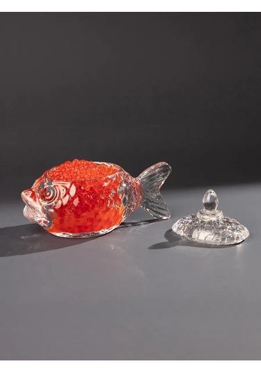 Lefard Cam Havyar Kabı "balık" Kapaklı 110 Ml 152112714 Beyaz