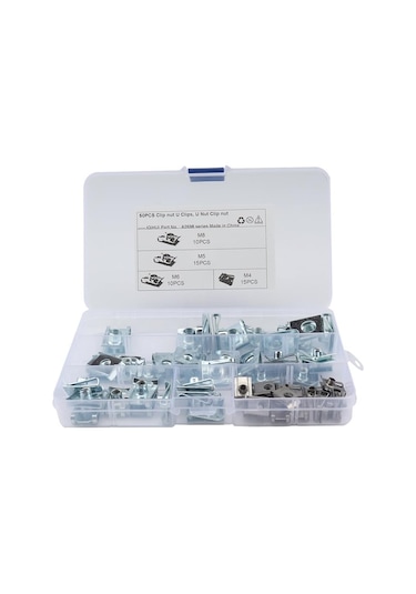 Chognar 80pcs Aracı M4 M5 M6 M8 Spıre Klipler Basak Kurulu U Komu Klipleri - Renk Adı: 50 Pcs