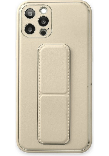 Newface Apple iPhone Uyumlu 12 Pro Kılıf Coco Deri Standlı Kapak Glblseme - 1 - Beyaz