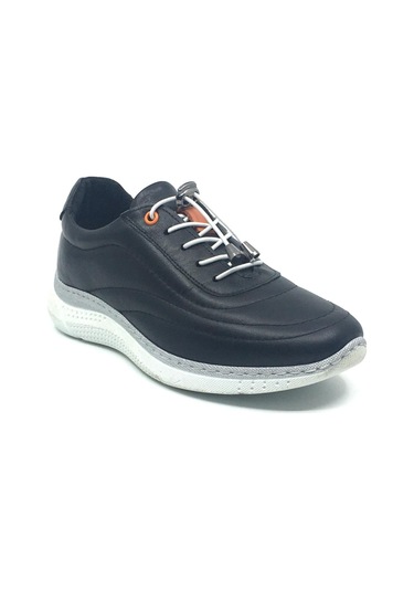 Taşpınar Pollzenn %100 Deri Kadın Ortopedik Günlük Yazlık Akıllı Bağcık Yürüyüş Ayakkabı 36-40 Siyah Beyaz Taban Siyah - Beyaz