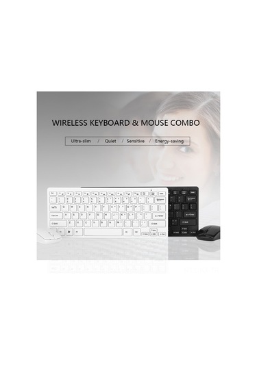 Kangvka 2.4g Kablosuz Klavye Fare Seti, Ultra İnce Tasarım, Ergonomik, 10m Mesafe, Otomatik Uyku Modu, Koruyucu Kapaklı, Siyah Pil Yok Diğer