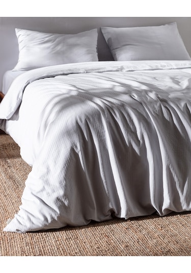 Madame Coco Rosalie Tek Kişilik %100 Pamuk Armürlü Nevresim Takımı - Açık Gri Gri