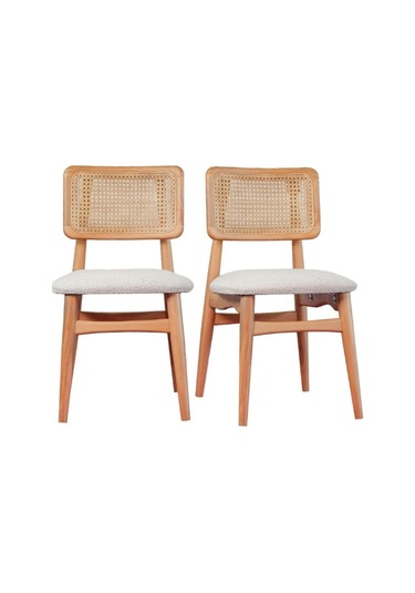 Manas İskandinav Natural Ahşap Masa Sandalye Takımı 90x130 Natural