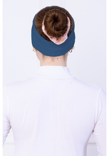 Kaymayan Silikonlu Bandana Bone Turkuaz - Kadın Tesettür Dikişsiz Kaymaz Geçme - Sportif Saç Bandı Turkuaz