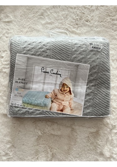 302495 Pc Geniş Saç Örgülü Triko Battaniye Gri