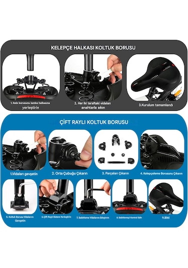 Bisiklet Koltuğu Kırmızı -Siyah