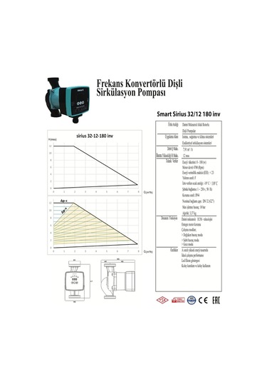 Smart Sirius 32/12-180 Sir. Pompası 180 Watt - 1¼''