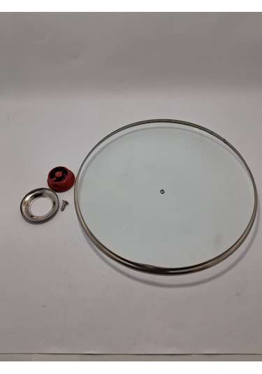 Cam Kapak 30 Cm Ve Kırmızı Elma Şekeri Kulp