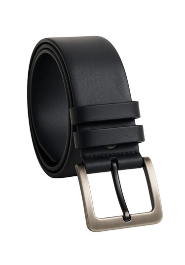 Erkek Kemer Siyah 2'li Kot Ve Kumaş Pantolon Kemeri