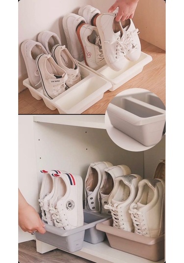 Roma 3 Bölmeli Dikey Ayakkabı Rampası Ayakkabı Terlik Kutusu Düzenleyici