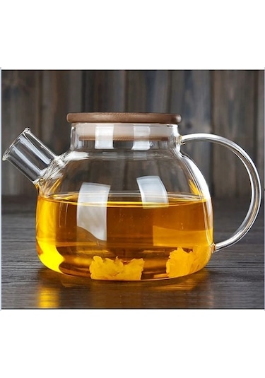 Bambu Kapaklı Cam Demlik 1000ml