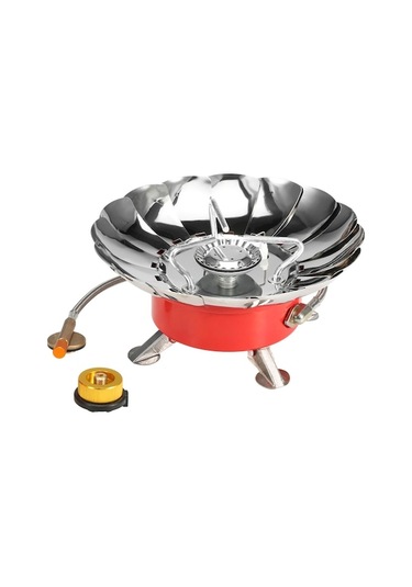 Lixada Rüzgar Geçirmez Piezo Ateşlemeli Gazlı Ocak Açık Hava Pişirme G Gümüş