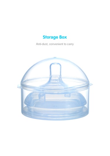 Neevoyu Comotomo Biberon Uyumlu Yemek Dereceli Silikon Emzik - Çift Havuzlu Gaz Önleyici, Toz Koruyucu Kutulu Suyumlu Olmayan