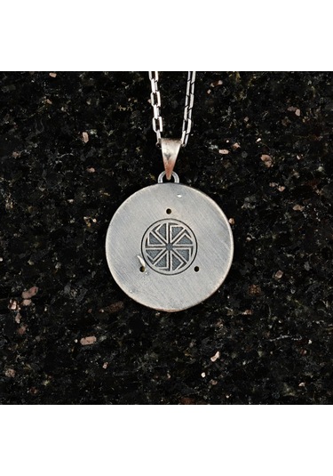 Gümüş Süleyman Mührü Kolye, 925 Ayar Gümüş Erkek Kolye, Yahudi Kolyesi Gümüş