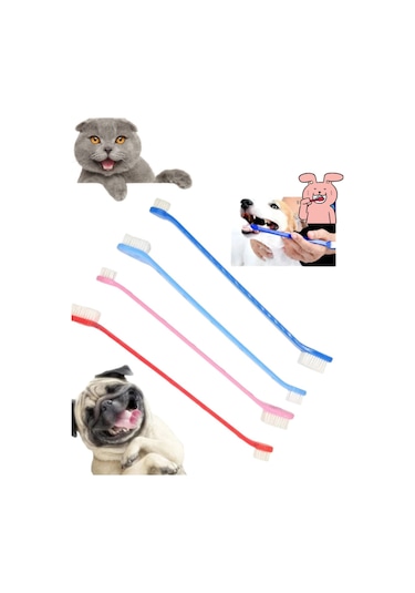 Kedi Köpek Çift Taraflı Diş Fırçası Yavru ve Yetişkinler İçin Pet Diş Sağlığı Koruma 1 Adet