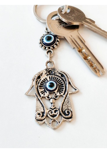 Moncuk Design Nazar Boncuklu Fatımanın Eli Metal Anahtarlık