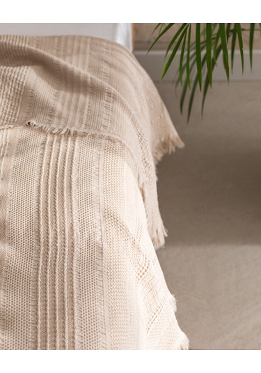 Madame Coco Lucille Tek Kişilik Yatak Örtüsü 8684427016701 Ekru