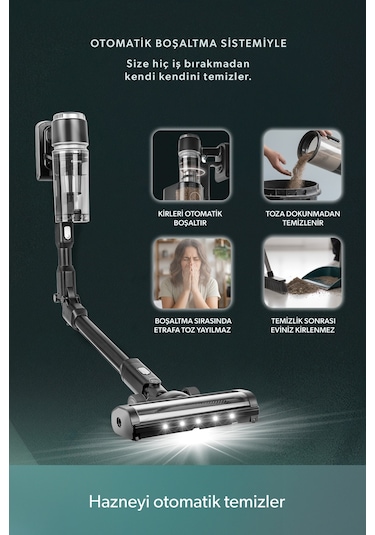 Homend Dustrider Pro 1270H Toz İstasyonlu Ergonomik Dikey Şarjlı Süpürge