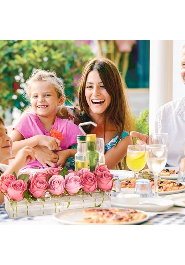 Yaozixa Modern Akrilik Çiçeklik - 35x10x6.5cm, 14 Delikli, Şık Ve Dayanıklı Ev Dekorasyonu Şeffaf