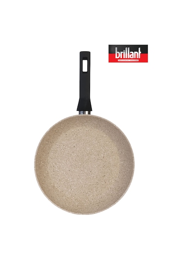 Brillant Lüks Granit 26 Cm Tava Yanmaz Yapışmaz Tava Krem