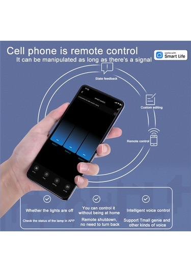 Didadodo Tuya Uyumlu Wifi Anahtar, Led Göstergeli Temperli Cam - Akıllı Dokunmatik Aydınlatma Kontrol Paneli Tuya Wifi