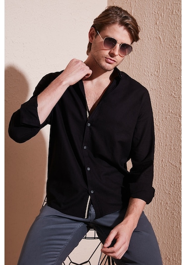 Buratti Pamuklu Regular Fit Düğmeli Yaka Erkek Gömlek Cf20S111871 Siyah