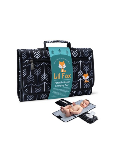 Hangfox Çocuk Bezi Değişim Matı Portable Çok Fonksiyonlu Katlanabilir Su Geçirmez Siyah Çanta Siyah