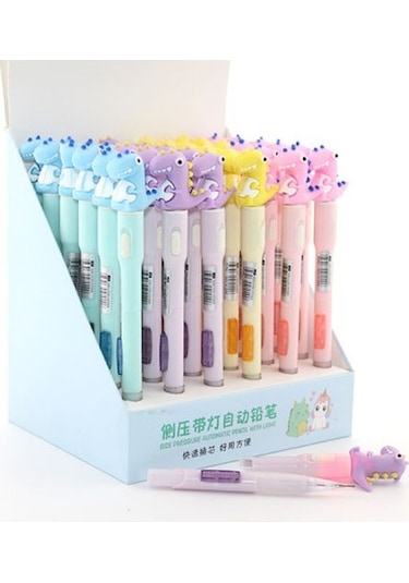 07 Uçlu Ledli Dinazor Tasarımlı Kalem