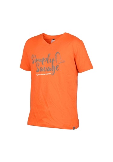 Savage gear Simply  Savage V-neck Tee Grey T-Shirt L Çok Renkli